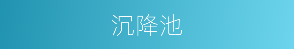 沉降池的同义词