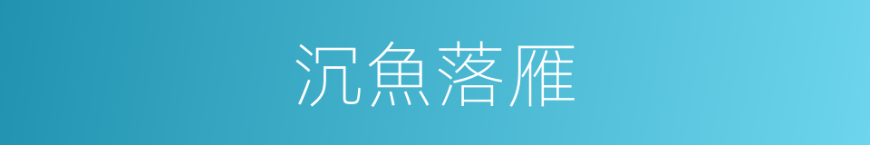 沉魚落雁的意思