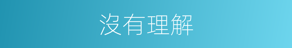 沒有理解的同義詞