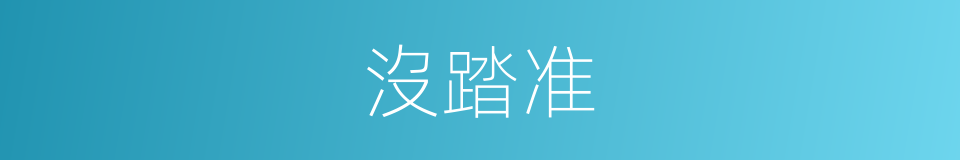沒踏准的同義詞