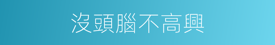 沒頭腦不高興的同義詞