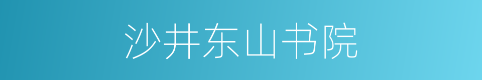 沙井东山书院的同义词