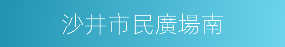 沙井市民廣場南的同義詞