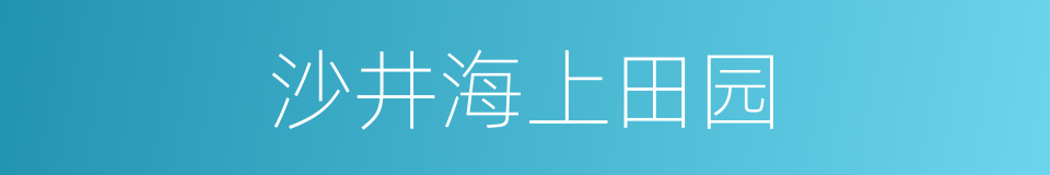 沙井海上田园的同义词