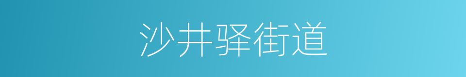 沙井驿街道的同义词