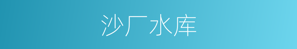 沙厂水库的同义词