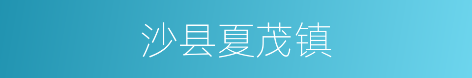 沙县夏茂镇的同义词