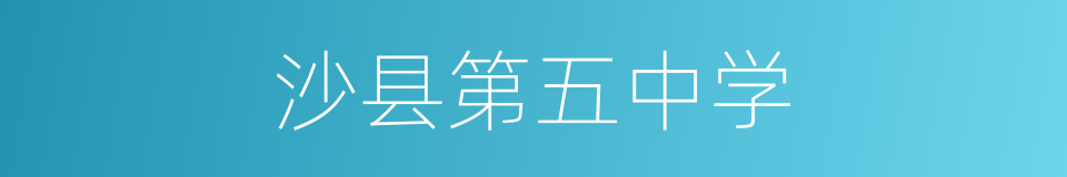 沙县第五中学的同义词