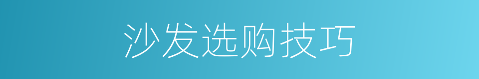 沙发选购技巧的同义词