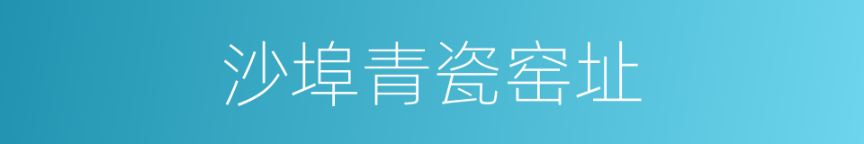 沙埠青瓷窑址的同义词