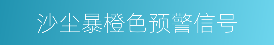 沙尘暴橙色预警信号的同义词