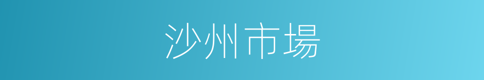 沙州市場的同義詞