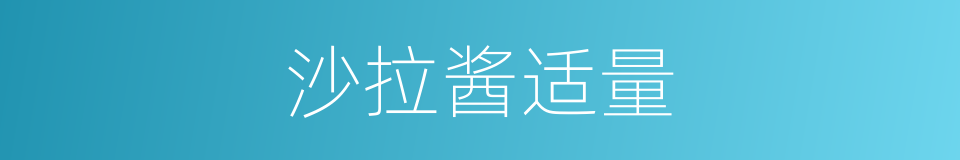 沙拉酱适量的同义词