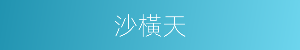 沙橫天的同義詞