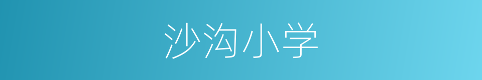 沙沟小学的同义词