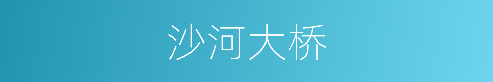 沙河大桥的同义词