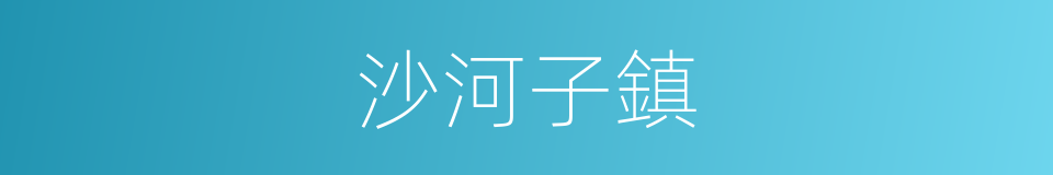 沙河子鎮的同義詞