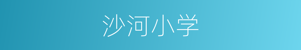 沙河小学的同义词
