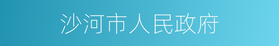 沙河市人民政府的同义词