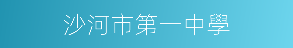 沙河市第一中學的同義詞