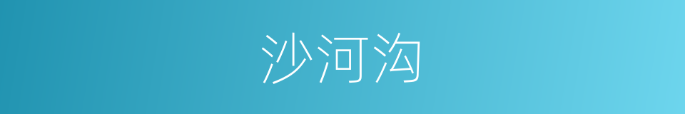 沙河沟的同义词