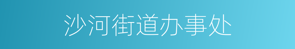 沙河街道办事处的同义词