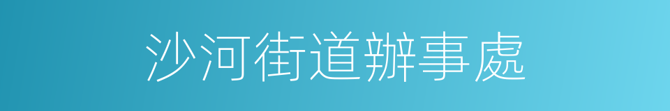 沙河街道辦事處的同義詞