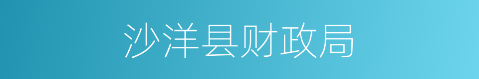 沙洋县财政局的同义词