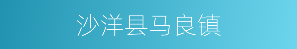 沙洋县马良镇的同义词