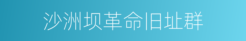 沙洲坝革命旧址群的同义词