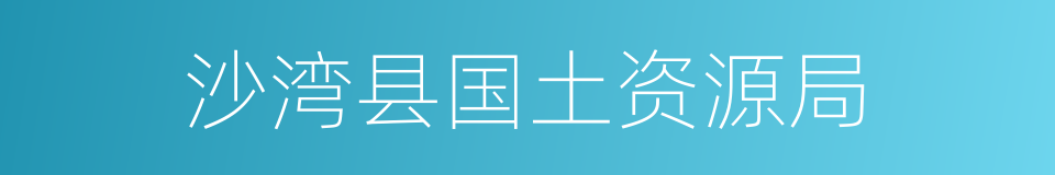 沙湾县国土资源局的同义词