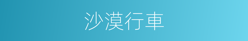 沙漠行車的意思