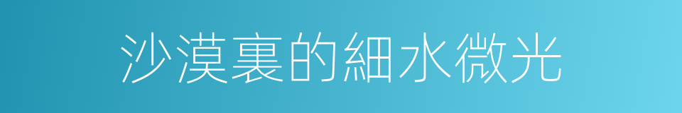 沙漠裏的細水微光的同義詞
