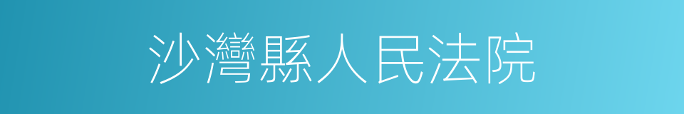 沙灣縣人民法院的同義詞