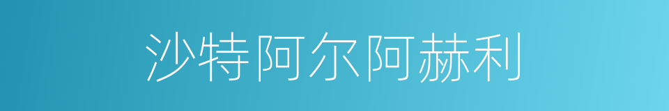 沙特阿尔阿赫利的同义词