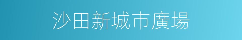 沙田新城市廣場的同義詞