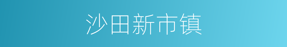 沙田新市镇的同义词