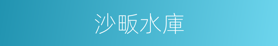 沙畈水庫的同義詞