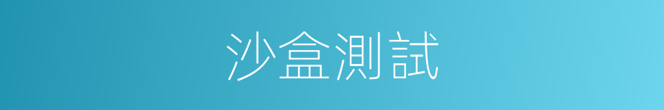 沙盒測試的同義詞