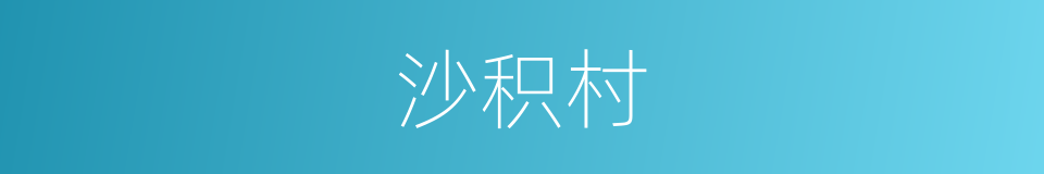 沙积村的同义词