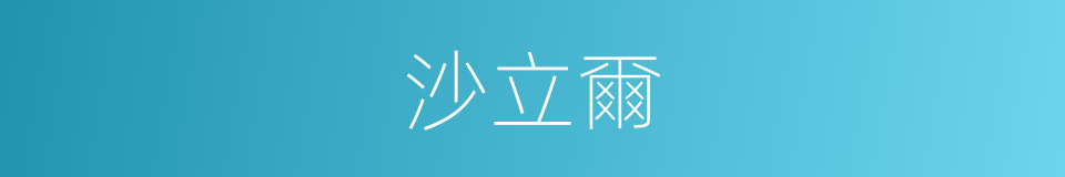 沙立爾的同義詞