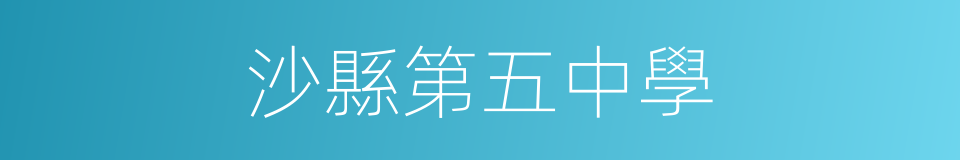 沙縣第五中學的同義詞
