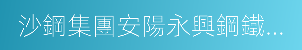 沙鋼集團安陽永興鋼鐵有限公司的同義詞