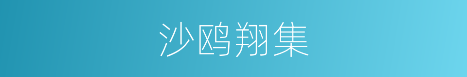 沙鸥翔集的意思