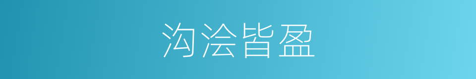 沟浍皆盈的同义词