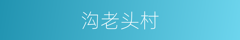 沟老头村的同义词
