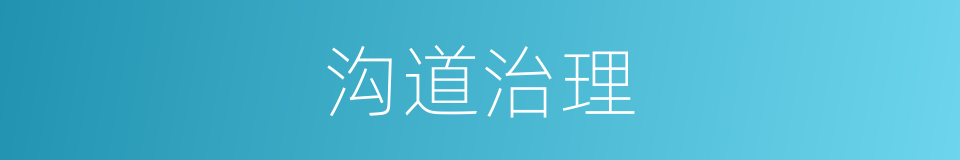 沟道治理的同义词