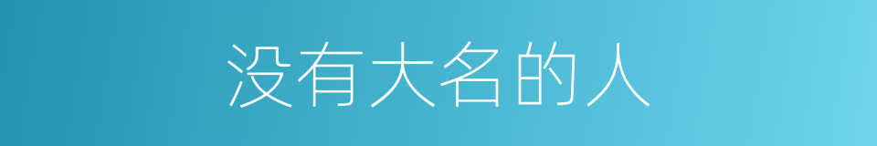 没有大名的人的同义词