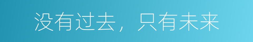 没有过去，只有未来的同义词