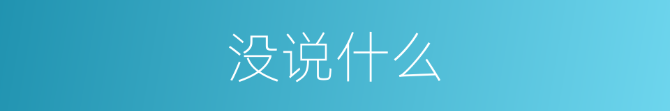 没说什么的同义词